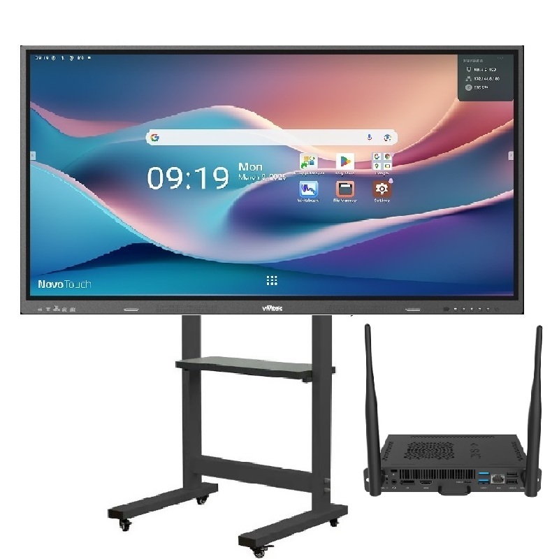 Інтерактивна панель Vivitek NovoTouch 75" (BK753i), комп. модуль (i7 13Gen/16/512/W11Pro), мобільний стенд